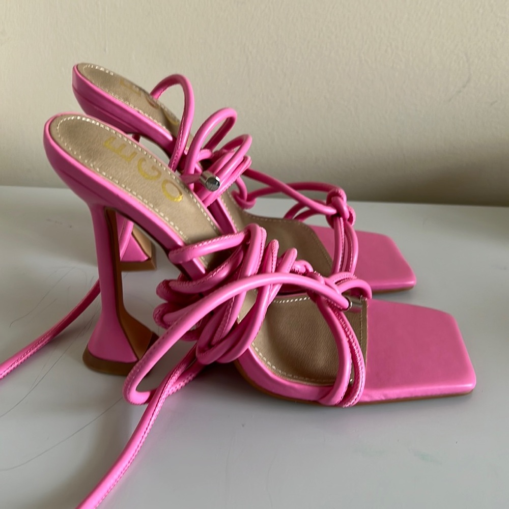 EGO Shoes Pink Strap Sandal Heel